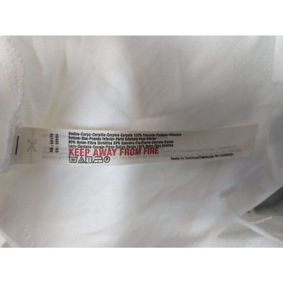 Free People Thong Bodysuit Women's Small White Eyelash-Trim Mesh Embroided NEW - Picture 6 of 11